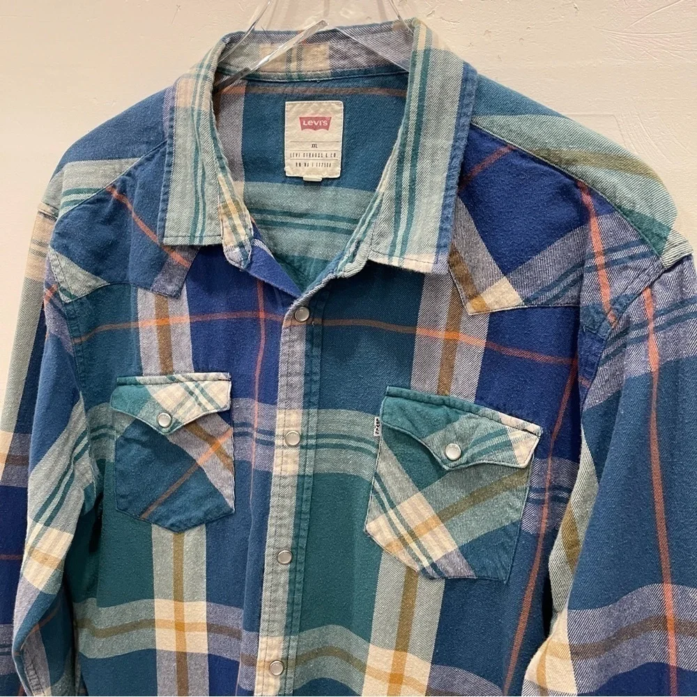 Levi’s Plaid Snap Front Long Sleeve Shirt Men’s XXL